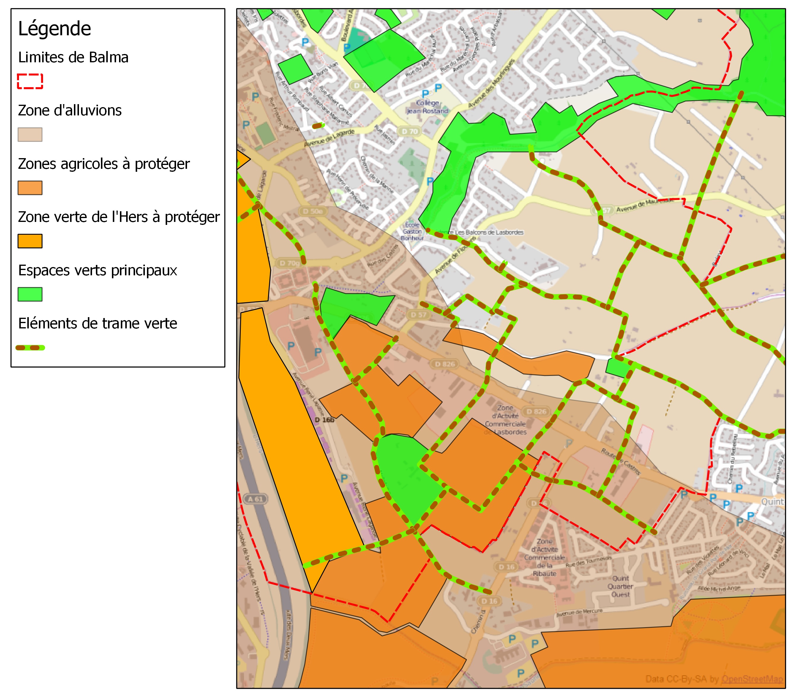 Simulation d'aménagement à Lasbordes
