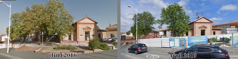 Un marronnier et un tilleul pratiquement centenaires sacrifiés au projet architectural de la nouvelle médiathèque.