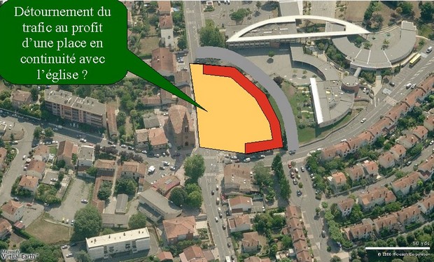 Scénario 5 - Place en continuité avec l'église