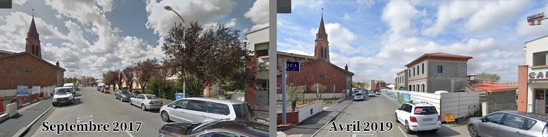 Alignement disparu devant la MJC et le presbytère