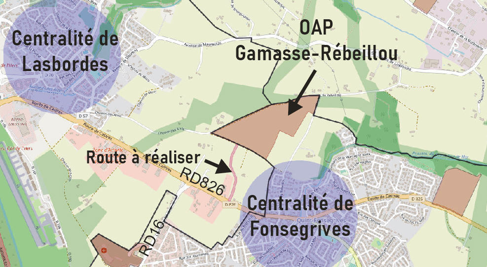 Carte de situation du projet Gamasse-Rebeillou
