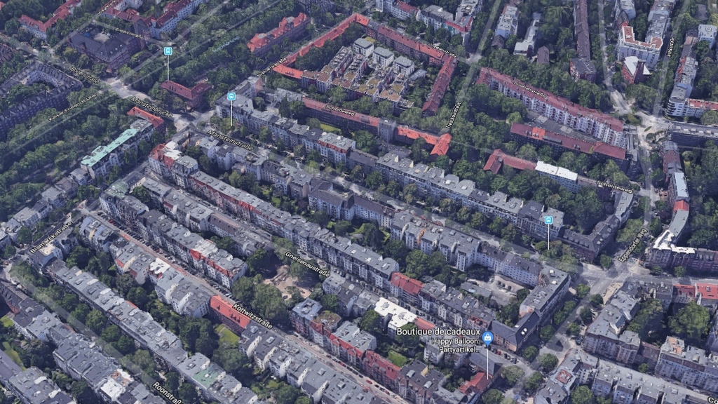 Le centre ville d'Hambourg vu du ciel